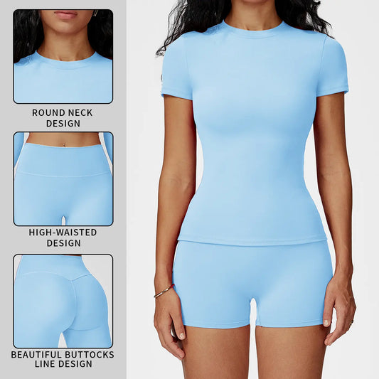 2-Piece Boat Neck Open-Back Workout Set, Shaping Support, Breathable Quick-Dry, Yoga, Gym, Athletic Women’s Backless Tank Top Set, Sports Fitness Wear with Tummy Control Sweat Suit, Two Piece Set Women,travel essentials,camping essentials