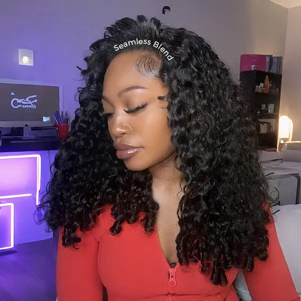 URody Burmese Curly Drawstring Half Wig - Glueless Beginner Friendly