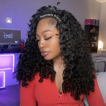 URody Burmese Curly Drawstring Half Wig - Glueless Beginner Friendly