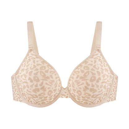 Leopard Wild Unlined Plus Size Breathable Soft Mesh No Padding Underwire Women Bra Halter Top Bra Womenswear Vneck