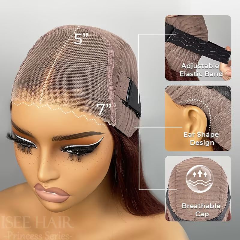 7x5 Chocolate Brown Body Wave Layered Glueless Wig