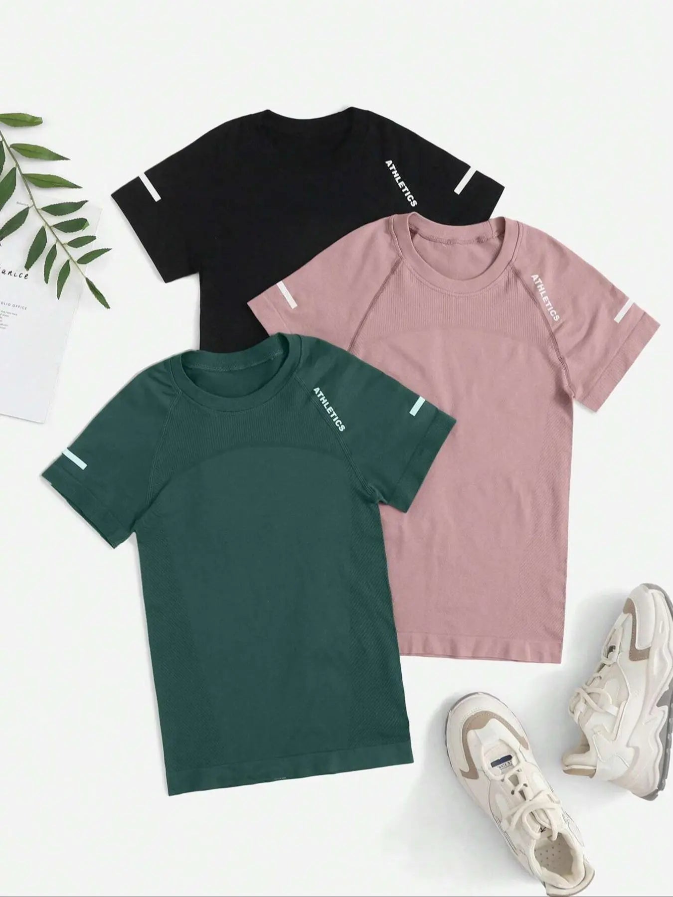 Women's Yoga Letter Round Neck Sporty Athletic Breathable Short Sleeve T-Shirt, High Stretch Fitness Running Yoga Top, All Seasons Wear