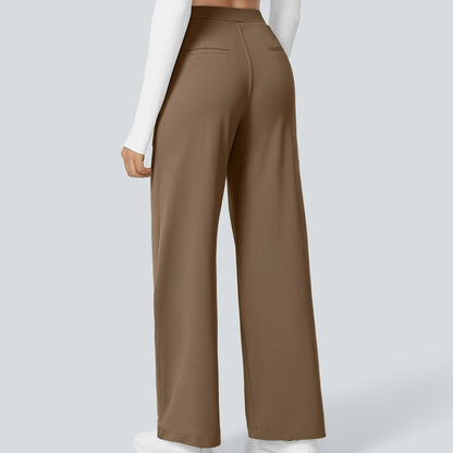 High Waisted Pocket Straight Leg Work Pants