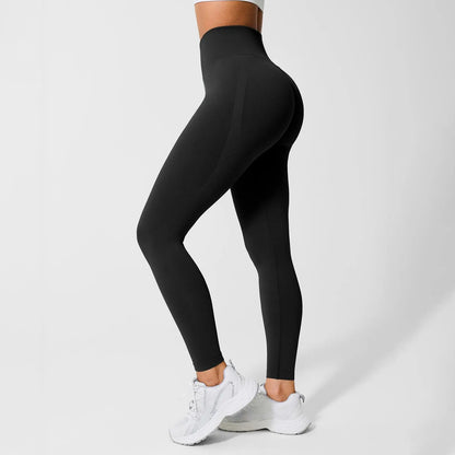 Lycra Fabric Butt Lifting No Front Seam High-Waisted Breathable Yoga Pants Tummy Control Seamless Gym Running Leggings