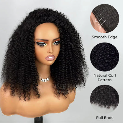 Coily Curly Half Wig - Wear & Go Flip-Over