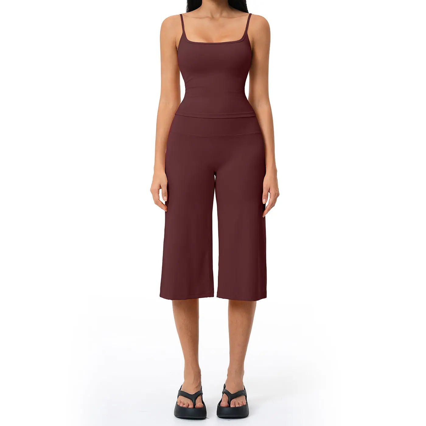 Gym Outfits for Women, 2 Piece Brushed Quick-Dry Yoga Set with Strappy Back Tank Top & High-Waisted Shorts, Fashion Apparel,travel essentials,camping essentials, Trending, Women's Clothes