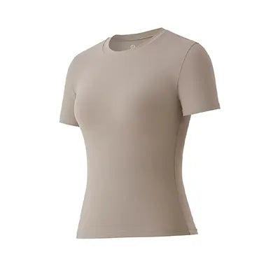 Women's Solid Round Neck Short Sleeve Athletic T-Shirt - 2 Piece Matching Gym Sets, Casual Sportswear for Indoor & Outdoor Fitness, Women's Clothes, Clothing summerwins Try it,travel essentials,camping essentials