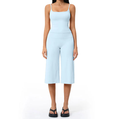 Gym Outfits for Women, 2 Piece Brushed Quick-Dry Yoga Set with Strappy Back Tank Top & High-Waisted Shorts, Fashion Apparel,travel essentials,camping essentials, Trending, Women's Clothes