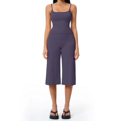 Gym Outfits for Women, 2 Piece Brushed Quick-Dry Yoga Set with Strappy Back Tank Top & High-Waisted Shorts, Fashion Apparel,travel essentials,camping essentials, Trending, Women's Clothes