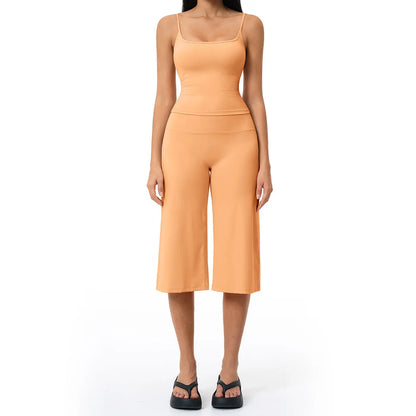 Gym Outfits for Women, 2 Piece Brushed Quick-Dry Yoga Set with Strappy Back Tank Top & High-Waisted Shorts, Fashion Apparel,travel essentials,camping essentials, Trending, Women's Clothes