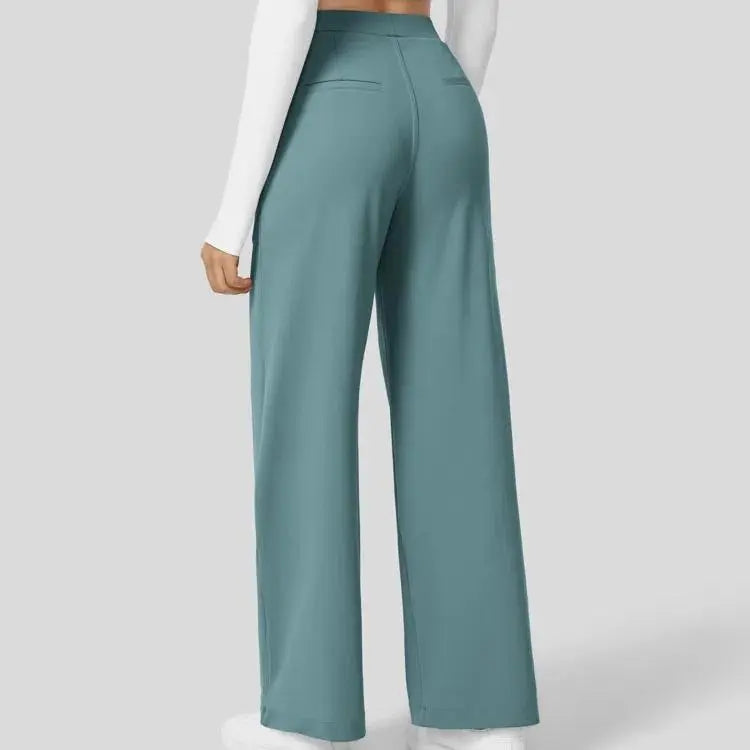 High Waisted Pocket Straight Leg Work Pants