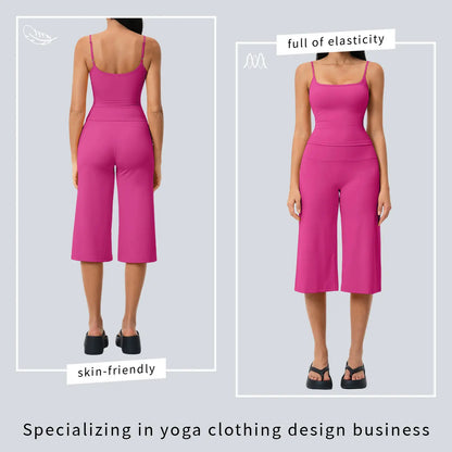 Gym Outfits for Women, 2 Piece Brushed Quick-Dry Yoga Set with Strappy Back Tank Top & High-Waisted Shorts, Fashion Apparel,travel essentials,camping essentials, Trending, Women's Clothes