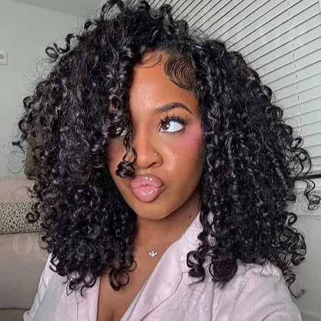 URody 99J Burgundy Burmese Curly Half Wig