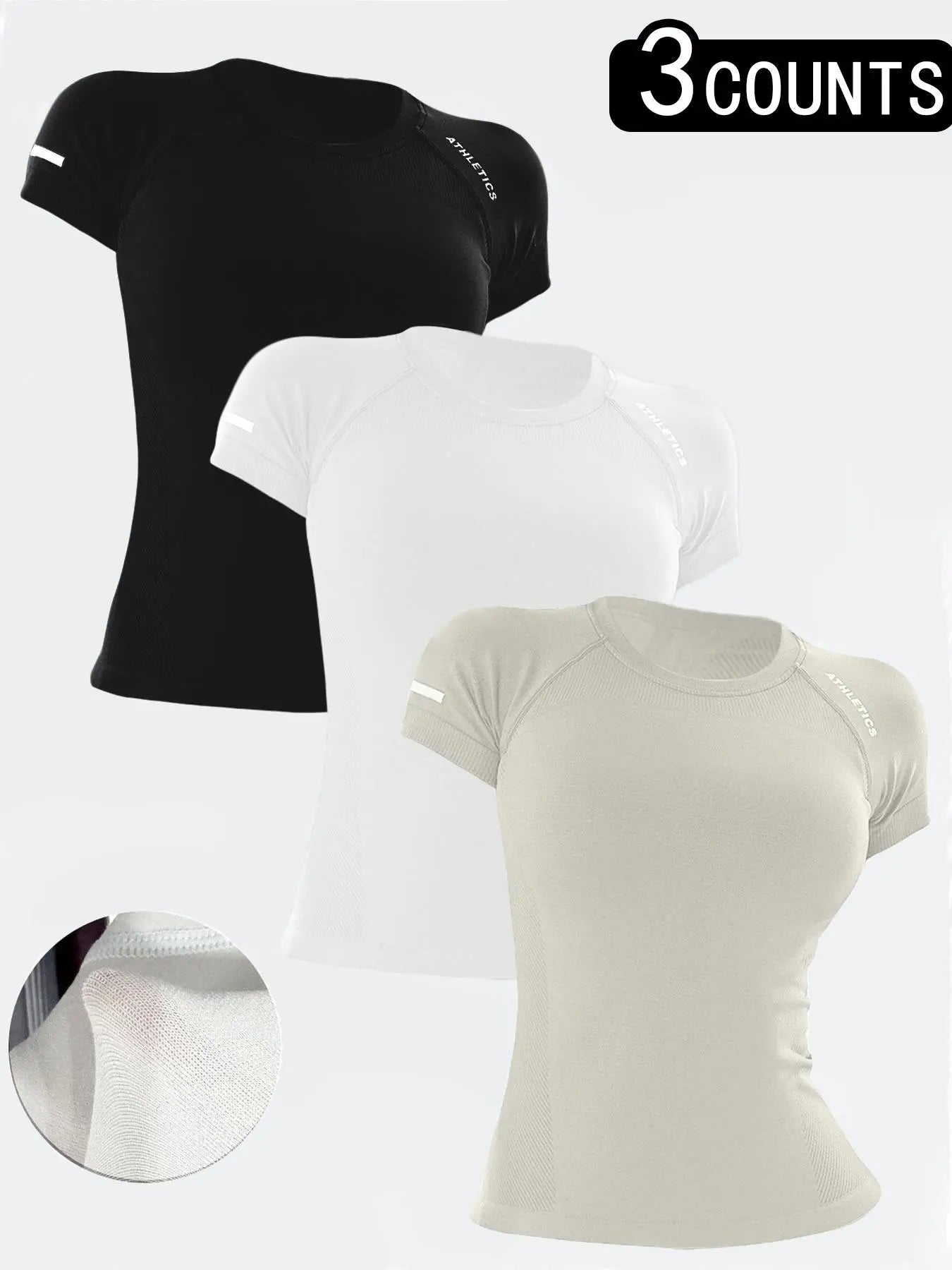 Women's Yoga Letter Round Neck Sporty Athletic Breathable Short Sleeve T-Shirt, High Stretch Fitness Running Yoga Top, All Seasons Wear