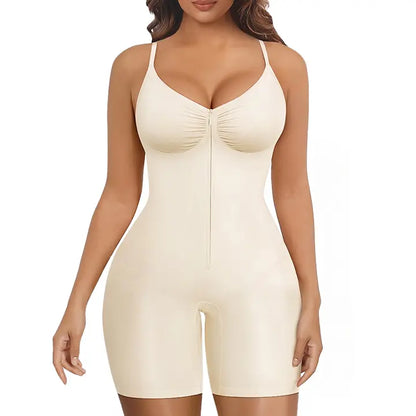 Women Tummy Control Bodysuits Zip-Up Comfort Ultra Stretch Fabric Customizable Fit Breathable Mesh Design Comfortable Fit