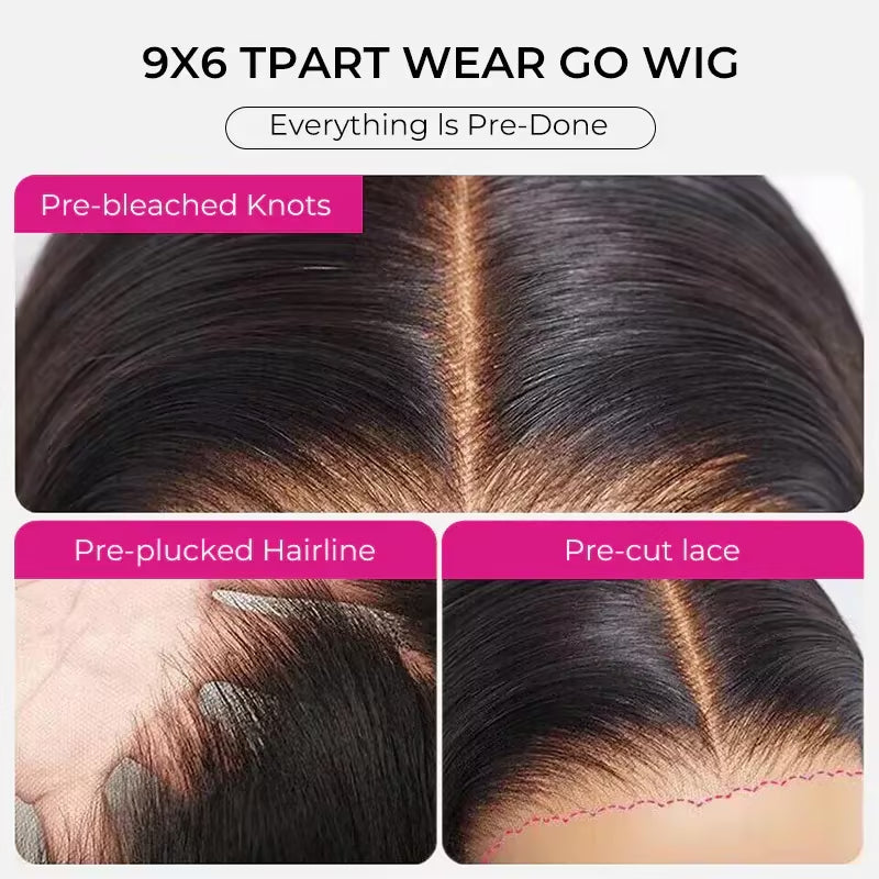 9x6 T-Part Yaki Straight Bob Glueless Wig