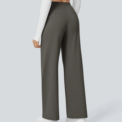 High Waisted Pocket Straight Leg Work Pants