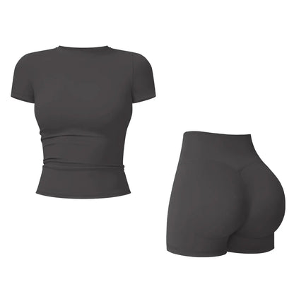 2-Piece Boat Neck Open-Back Workout Set, Shaping Support, Breathable Quick-Dry, Yoga, Gym, Athletic Women’s Backless Tank Top Set, Sports Fitness Wear with Tummy Control Sweat Suit, Two Piece Set Women,travel essentials,camping essentials