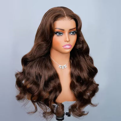 7x5 Chocolate Brown Body Wave Layered Glueless Wig