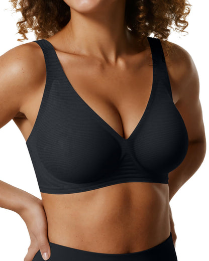 Womens Jelly Bras Wireless Deep V Bralette Comfy Push Up Tshirt Bras | Comfortable,support and lift,no underwire,bralettes,plunge,full coverage,invisible,balconette,minimizer,no show,soft