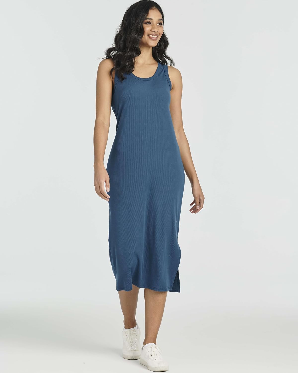 3 Pack Women's Sleeveless Midi Dresses Tank Shift Ribbed Knit Casual Slit | Casual, Work, Summer, Beach, Travel, Layering, Stretch, Dress, Sleeves, Length, Maxi; Soft, Breathable & Wrinkle Free