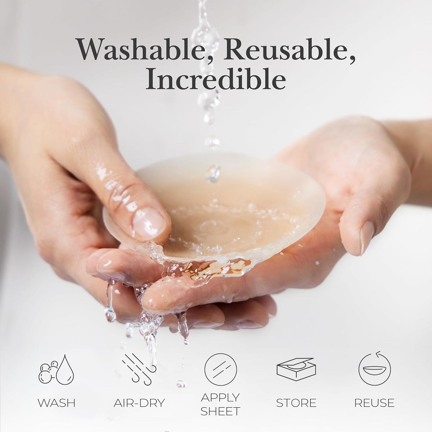 Reusable Nipple Covers, Skin Safe Pasties in Circle or Lift Style | Dermatologist Tested Adhesive Pasties, Sticky Up to 20 Wears, Stays On through Sweaty Summer Heat, Travel Case Included