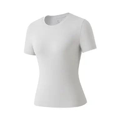 Women's Solid Round Neck Short Sleeve Athletic T-Shirt - 2 Piece Matching Gym Sets, Casual Sportswear for Indoor & Outdoor Fitness, Women's Clothes, Clothing summerwins Try it,travel essentials,camping essentials