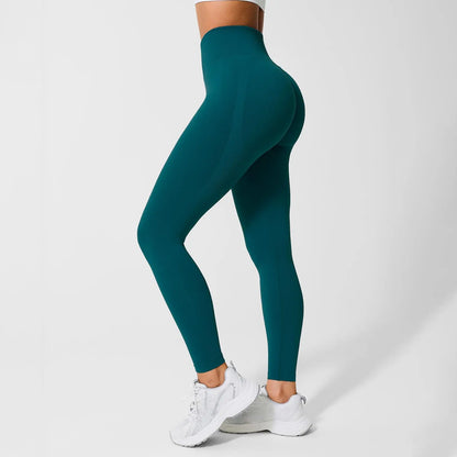 Lycra Fabric Butt Lifting No Front Seam High-Waisted Breathable Yoga Pants Tummy Control Seamless Gym Running Leggings
