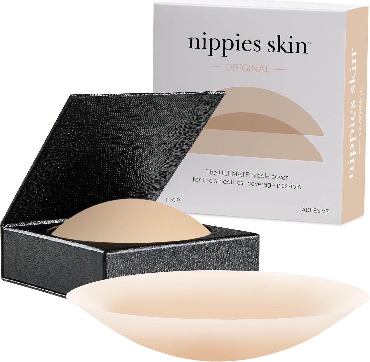 Reusable Nipple Covers, Skin Safe Pasties in Circle or Lift Style | Dermatologist Tested Adhesive Pasties, Sticky Up to 20 Wears, Stays On through Sweaty Summer Heat, Travel Case Included