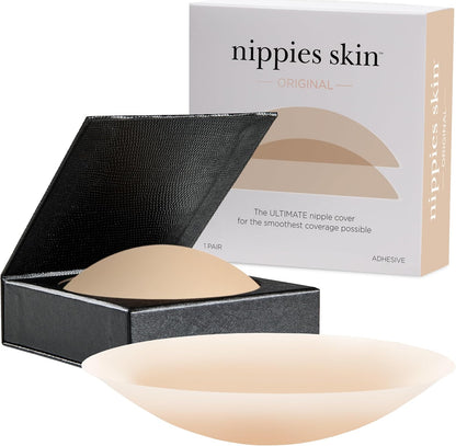 Reusable Nipple Covers, Skin Safe Pasties in Circle or Lift Style | Dermatologist Tested Adhesive Pasties, Sticky Up to 20 Wears, Stays On through Sweaty Summer Heat, Travel Case Included