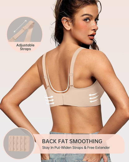 Womens Jelly Bras Wireless Deep V Bralette Comfy Push Up Tshirt Bras | Comfortable,support and lift,no underwire,bralettes,plunge,full coverage,invisible,balconette,minimizer,no show,soft