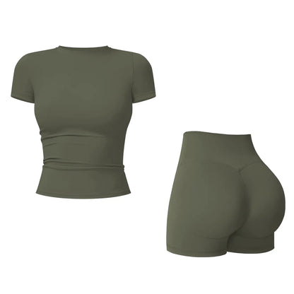 2-Piece Boat Neck Open-Back Workout Set, Shaping Support, Breathable Quick-Dry, Yoga, Gym, Athletic Women’s Backless Tank Top Set, Sports Fitness Wear with Tummy Control Sweat Suit, Two Piece Set Women,travel essentials,camping essentials