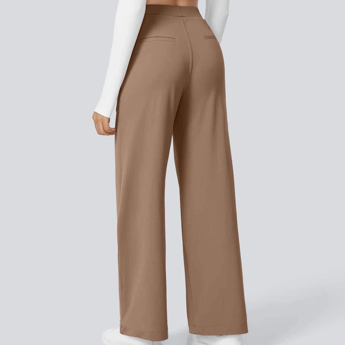 High Waisted Pocket Straight Leg Work Pants