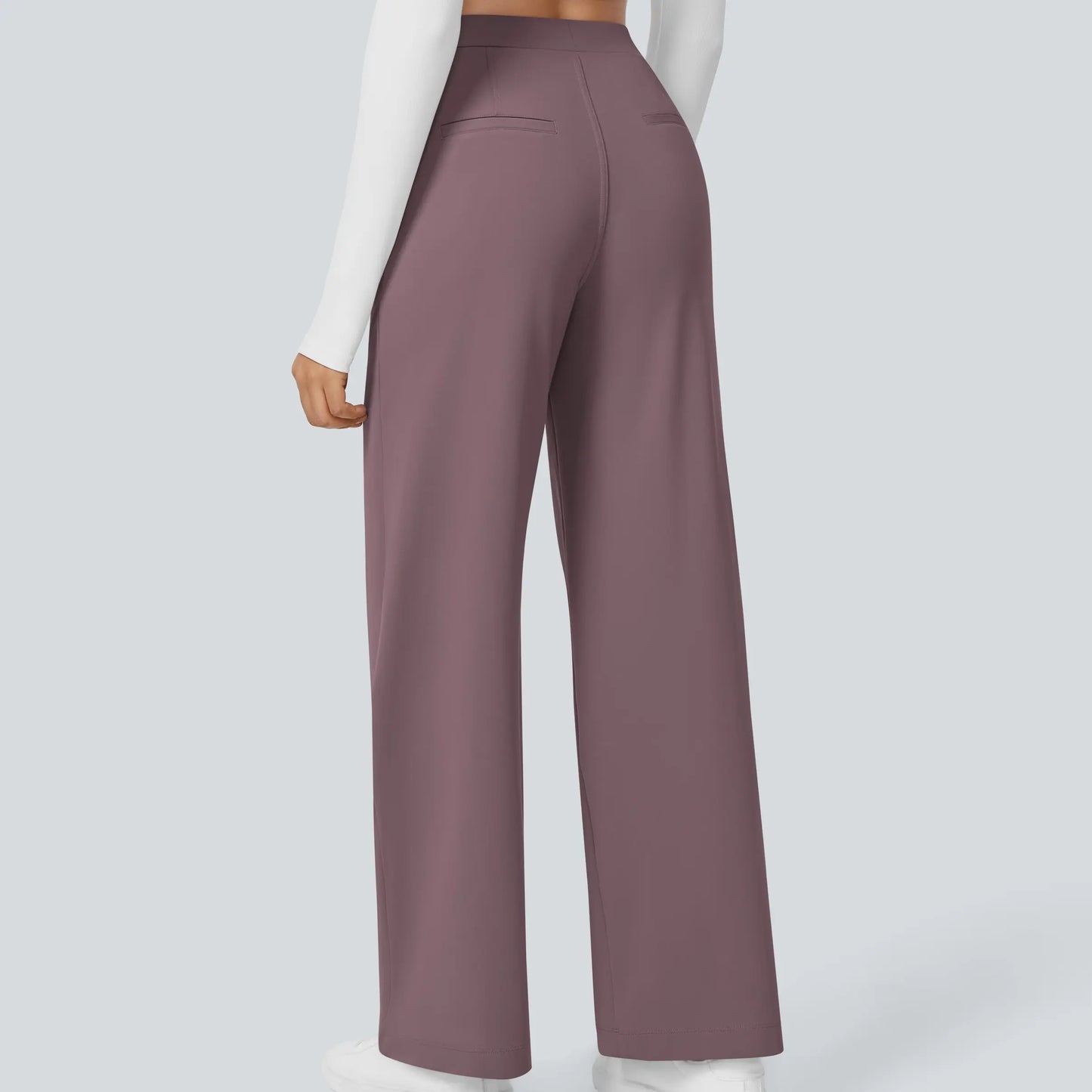 High Waisted Pocket Straight Leg Work Pants