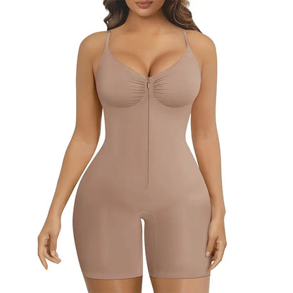 Women Tummy Control Bodysuits Zip-Up Comfort Ultra Stretch Fabric Customizable Fit Breathable Mesh Design Comfortable Fit