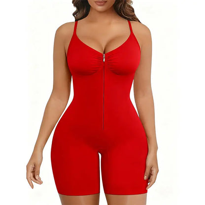 Women Tummy Control Bodysuits Zip-Up Comfort Ultra Stretch Fabric Customizable Fit Breathable Mesh Design Comfortable Fit