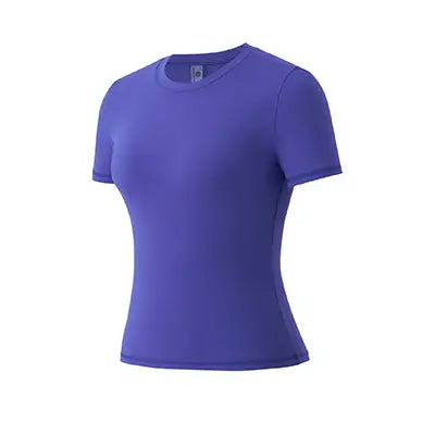 Women's Solid Round Neck Short Sleeve Athletic T-Shirt - 2 Piece Matching Gym Sets, Casual Sportswear for Indoor & Outdoor Fitness, Women's Clothes, Clothing summerwins Try it,travel essentials,camping essentials