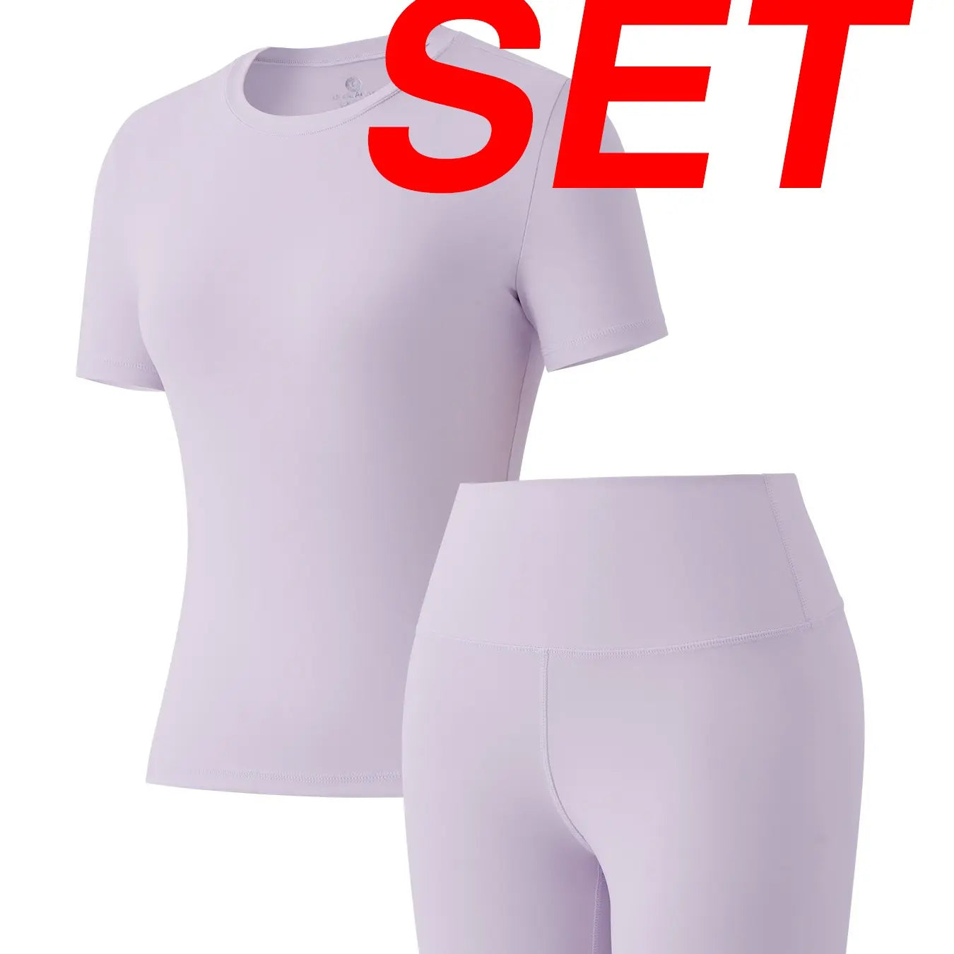 Women's Solid Round Neck Short Sleeve Athletic T-Shirt - 2 Piece Matching Gym Sets, Casual Sportswear for Indoor & Outdoor Fitness, Women's Clothes, Clothing summerwins Try it,travel essentials,camping essentials