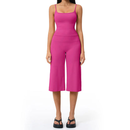Gym Outfits for Women, 2 Piece Brushed Quick-Dry Yoga Set with Strappy Back Tank Top & High-Waisted Shorts, Fashion Apparel,travel essentials,camping essentials, Trending, Women's Clothes