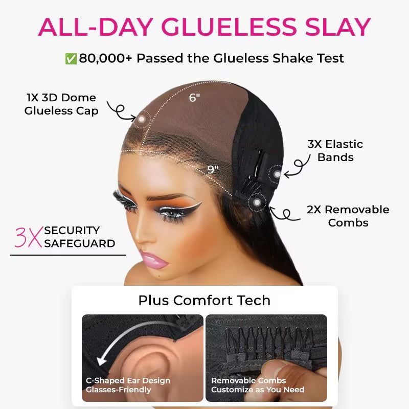 9x6 M-Cap Silky Straight HD Lace Glueless Wig