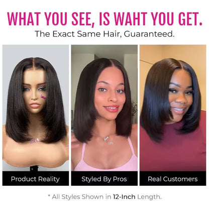 9x6 T-Part Yaki Straight Bob Glueless Wig