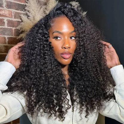 URody Burmese Curly Drawstring Half Wig - Glueless Beginner Friendly