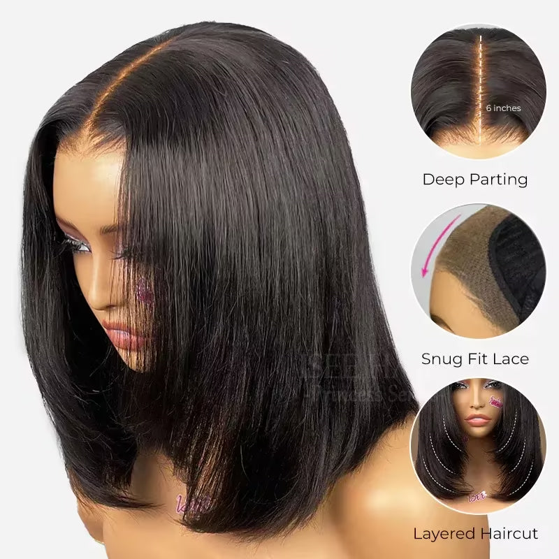 9x6 T-Part Yaki Straight Bob Glueless Wig