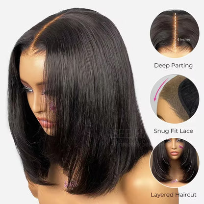 9x6 T-Part Yaki Straight Bob Glueless Wig