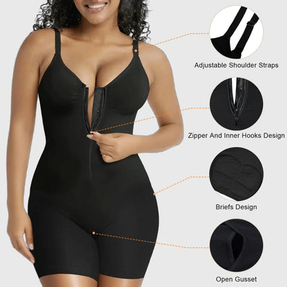 Women Tummy Control Bodysuits Zip-Up Comfort Ultra Stretch Fabric Customizable Fit Breathable Mesh Design Comfortable Fit