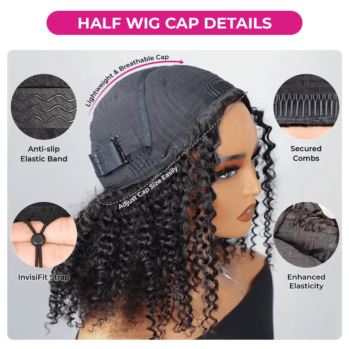 Coily Curly Half Wig - Wear & Go Flip-Over