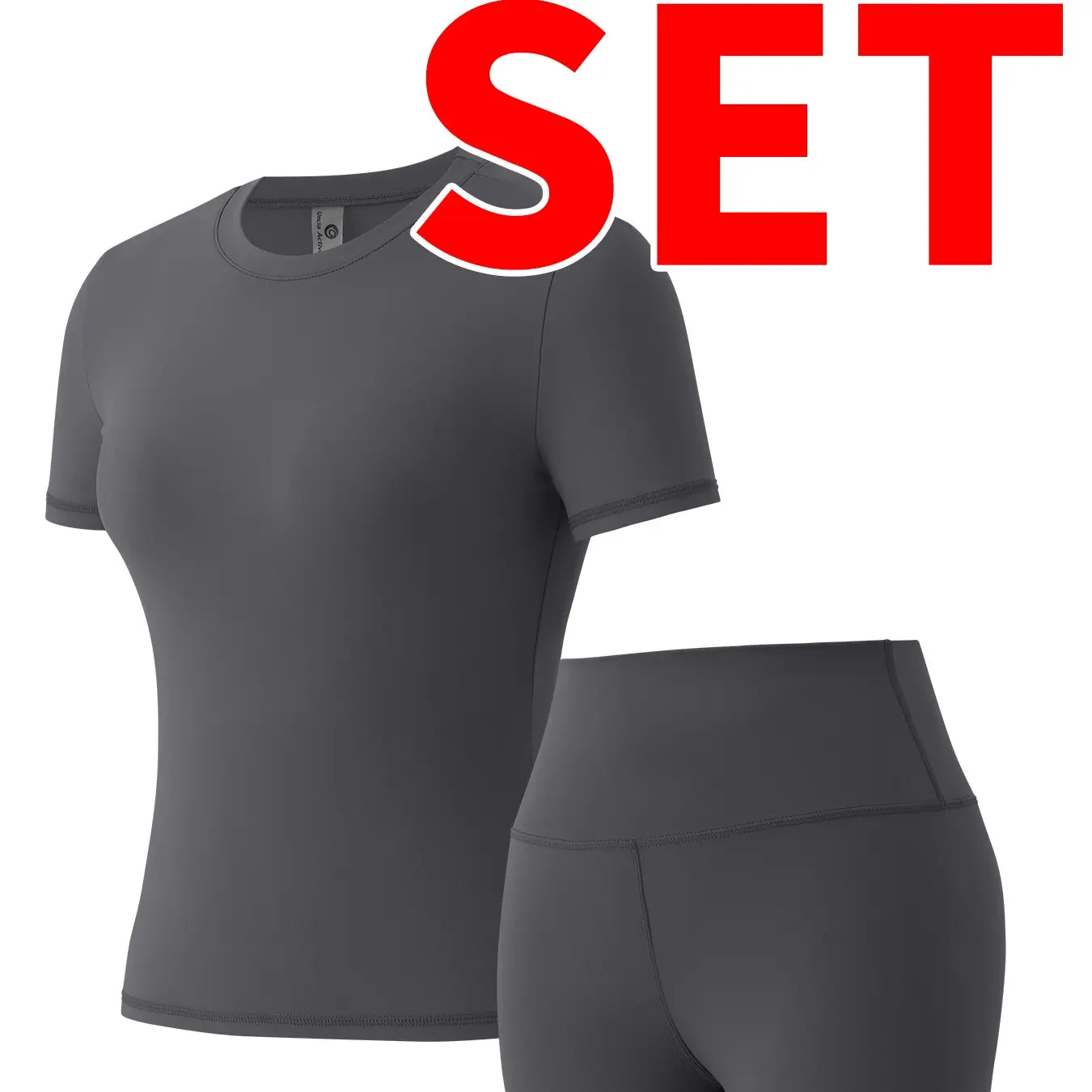 Women's Solid Round Neck Short Sleeve Athletic T-Shirt - 2 Piece Matching Gym Sets, Casual Sportswear for Indoor & Outdoor Fitness, Women's Clothes, Clothing summerwins Try it,travel essentials,camping essentials