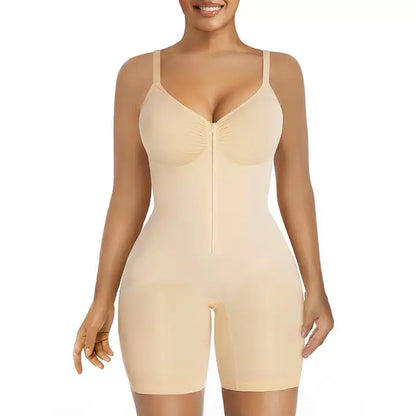 Women Tummy Control Bodysuits Zip-Up Comfort Ultra Stretch Fabric Customizable Fit Breathable Mesh Design Comfortable Fit
