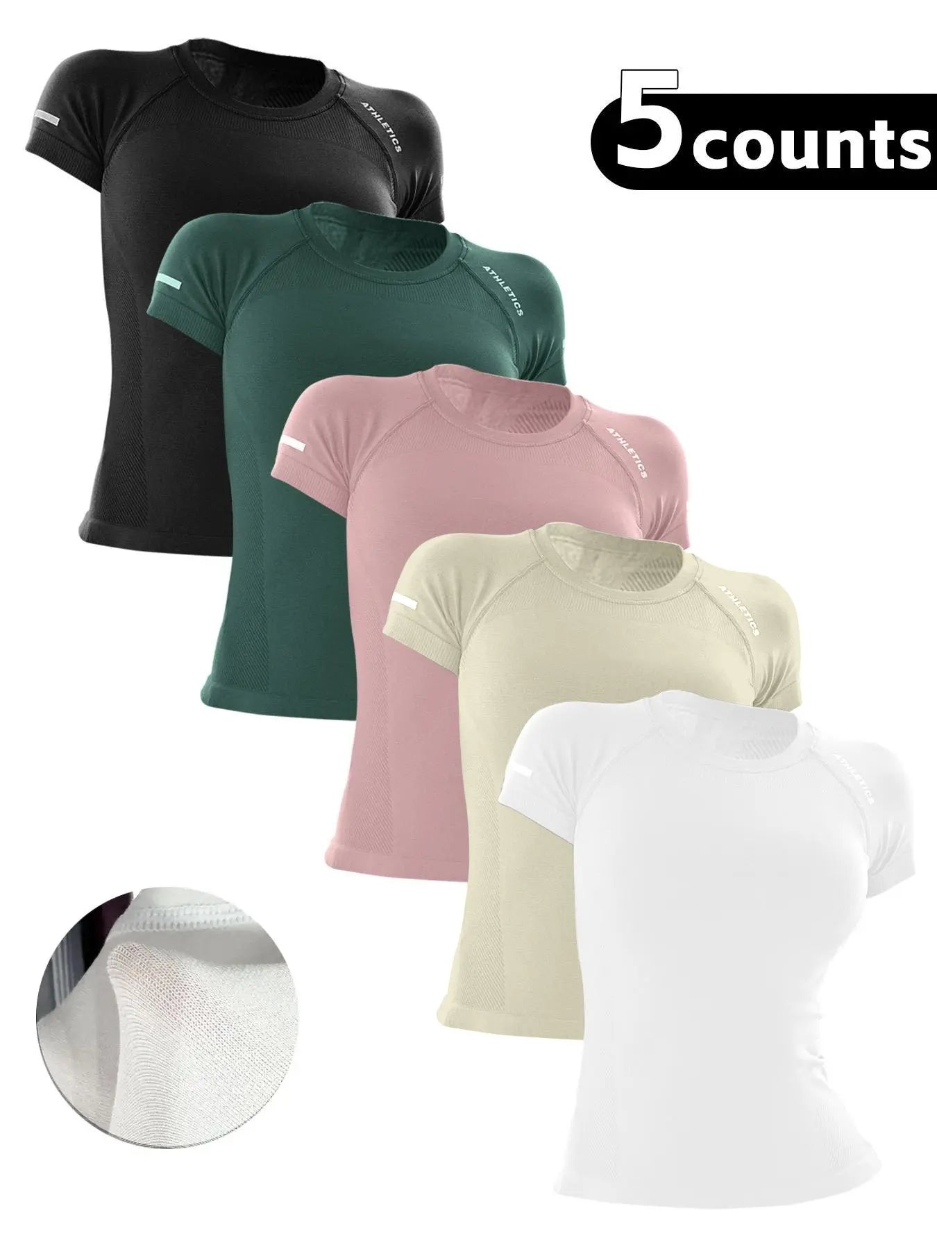 Women's Yoga Letter Round Neck Sporty Athletic Breathable Short Sleeve T-Shirt, High Stretch Fitness Running Yoga Top, All Seasons Wear