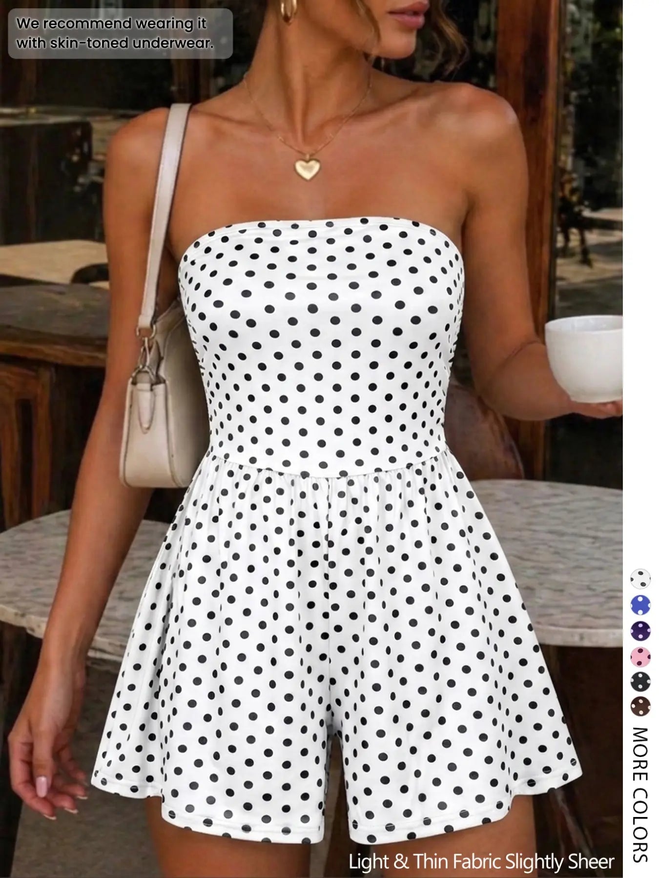 Women's Sleeveless Strapless Jumpsuit, Solid Color, Casual Fitted Short Pants, Multi-Color Basic Summer, Butter Vacation Style, Beach Jumpsuit
